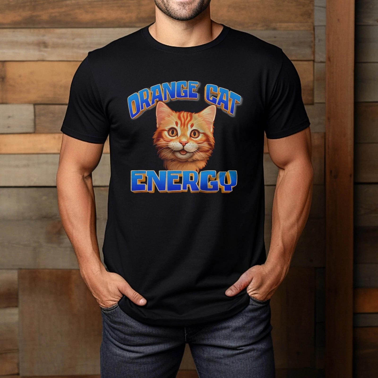 Cute Orange Cat Energy Orange Tabby Cat Lover T-Shirt 3XL