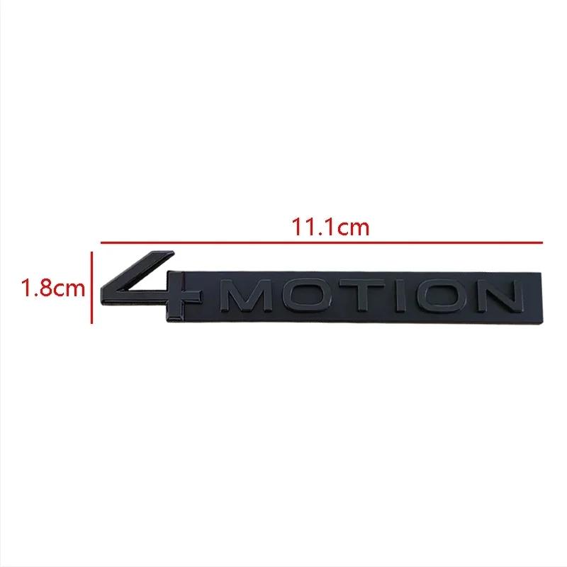 3D Metal Black 4 Motion Letters Car Rear Trunk Emblem Badge Decal For VW Tayron Golf MK4 5 Tiguan 4motion Sticker Accessories zd0