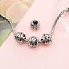 10Pieces European Style Spacer Beads with Large Holes Silver Round Spacer Beads Accessory for Creative Jewellery Making