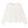 MQD Girls' Striped Lace Trim Long Sleeve T-Shirt