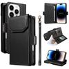 For iPhone 14 Pro Max Case with Multi-Card Holder and Strap PU Leather Phone Cover Stand