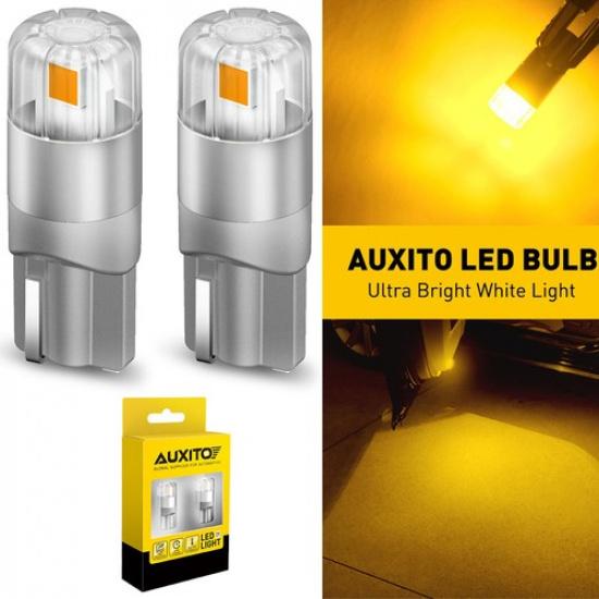 T10 Super Bright Amber LED Bulbs Front Sidemarker Lights 168 192 194 2825