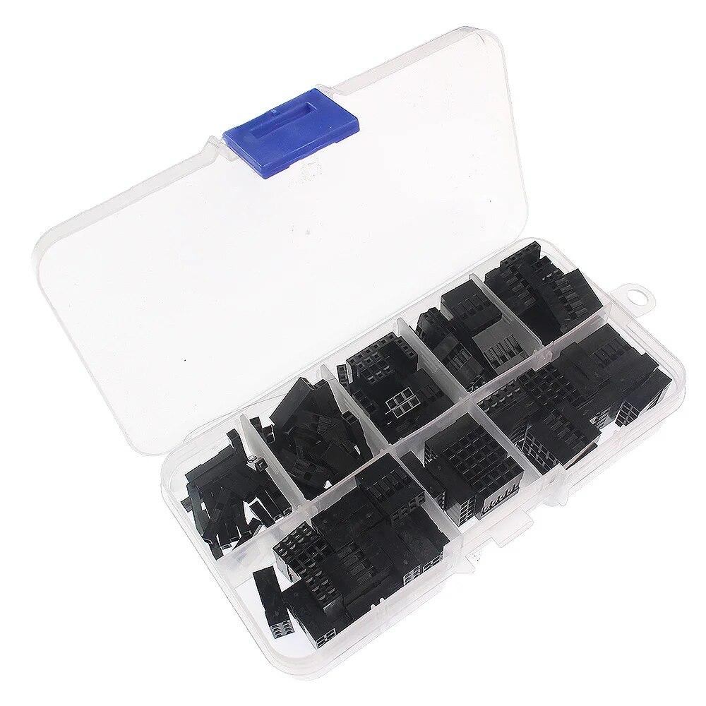 140PCS 1P 2P 3P 4P 5P Dupont Connectors Assorted Kit, 2.54mm Pitch Female Terminal Connector, DIY Dupont Terminal Connector Kit