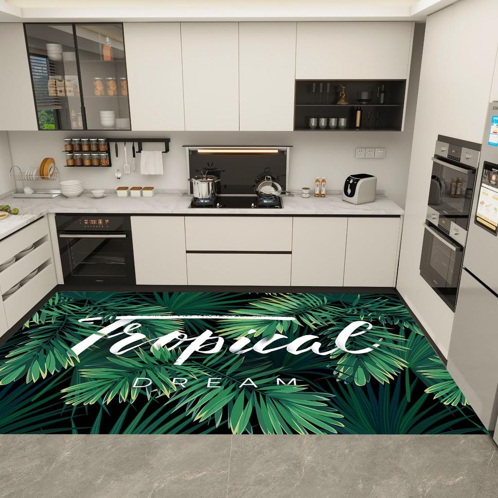 Flower and Grass Pattern Carpets Entrance Mats Dirt Resistant and Easy To Maintain Foot Mats for Living Rooms