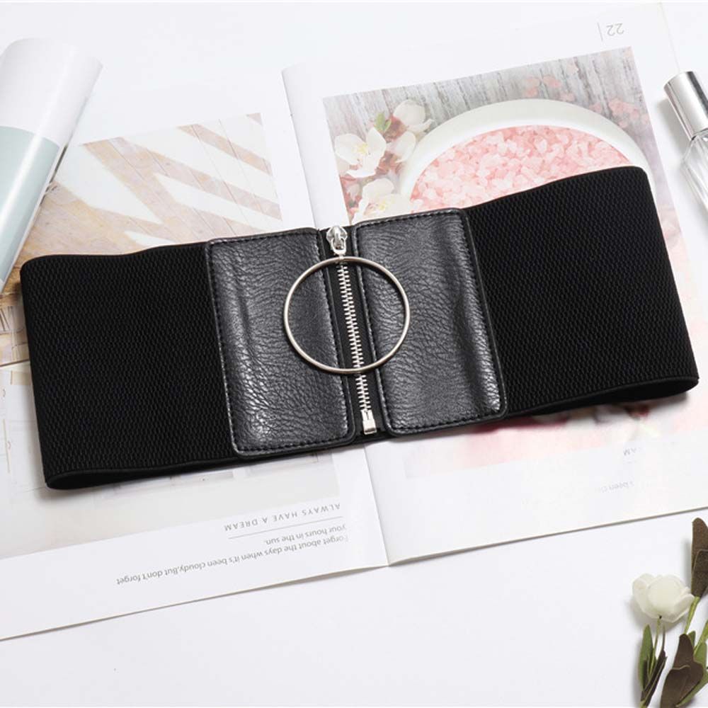 Decorations Dress Slimming Body Female Waistband Wide Waist Belt Zipper Elastic Belt Cummerbunds