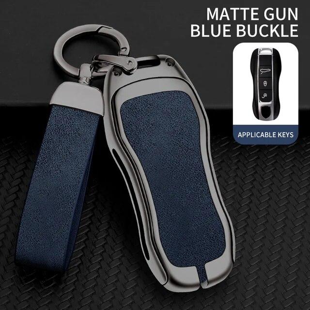 Liga de zinco carro remoto chave caso capa escudo fob para porsche panamera cayenne 971 911 9ya macan boxster chaveiro acessórios do carro