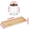 3 Pcs Bathroom Jar Qtip Holder with Vanity Tray Clear Cotton Ball Holder Cotton Swab Dispenser Bathroom Storage Canister