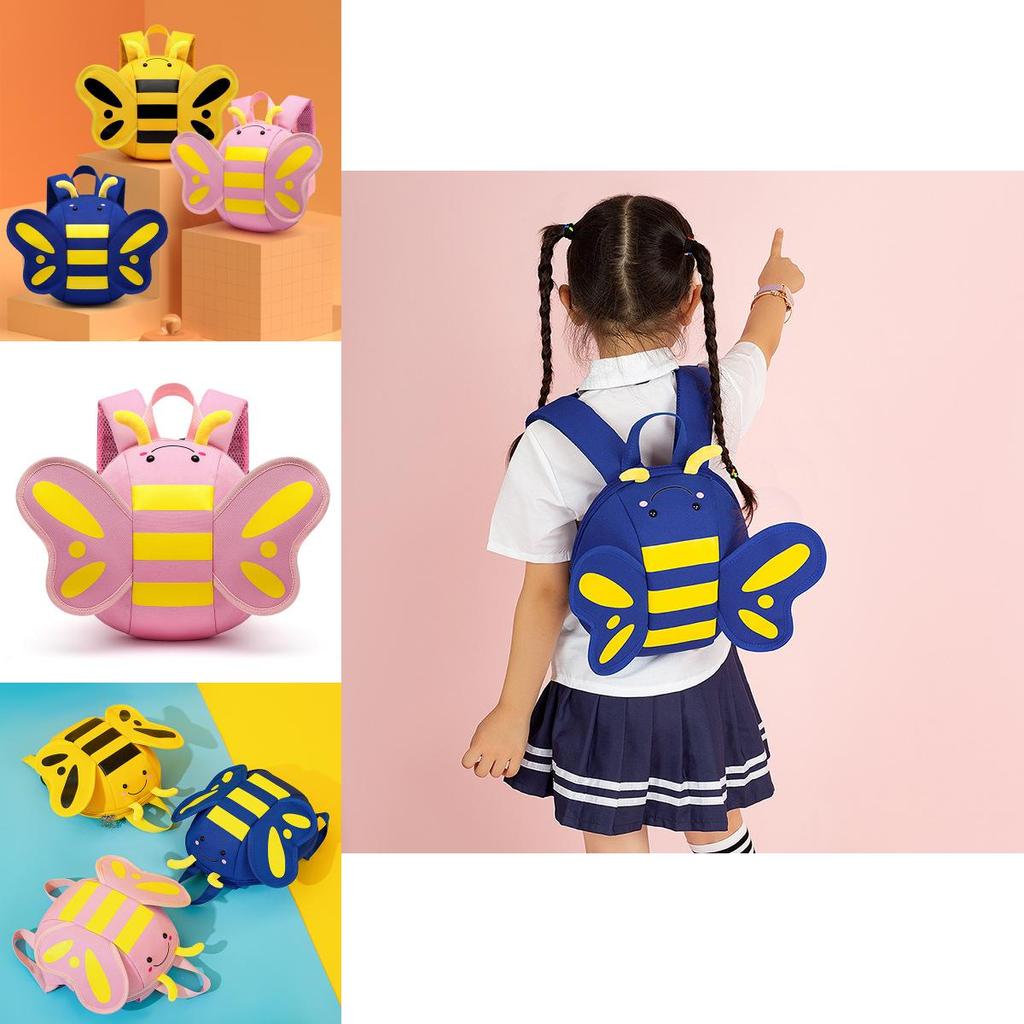 Adorable Cartoon Bee Toddler Backpack For Boys And Girls With Breathable And Waterproof Nylon Material