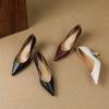 Krazing Pot Sheep Skin Summer Autumn Thin High Heels Party Shoes Women Pointed Toe Concise Shallow Pumps