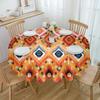 Aztec Style Textures Round Tablecloth Waterproof Table Cover For Wedding Party Decoration Dining Table Cover