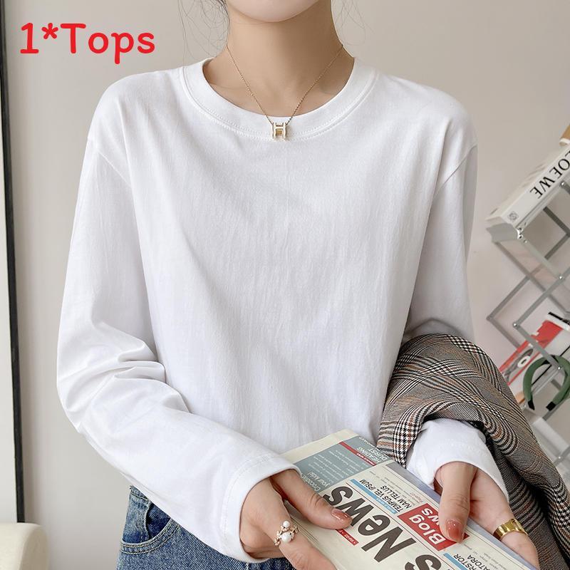 Cotton Long Sleeve T Shirt For Women Men Casual Basic With Round Neck For Spring
