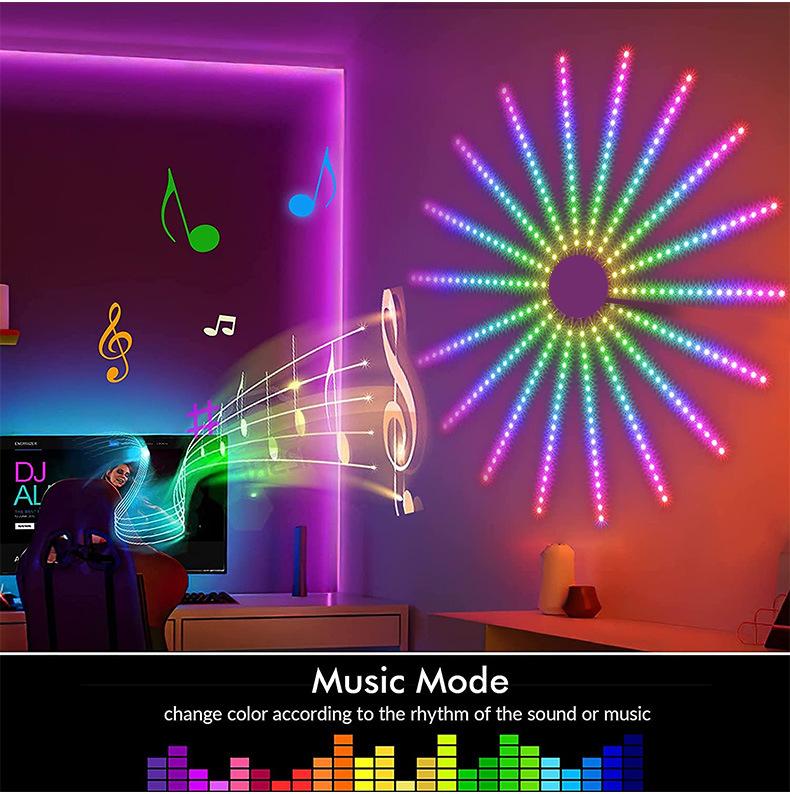 

Светодиодные фонари Bluetooth Fireworks с атмосферной лампой RGB Dream Wedding Christmas Decor Dream Meteor Light UK Plug