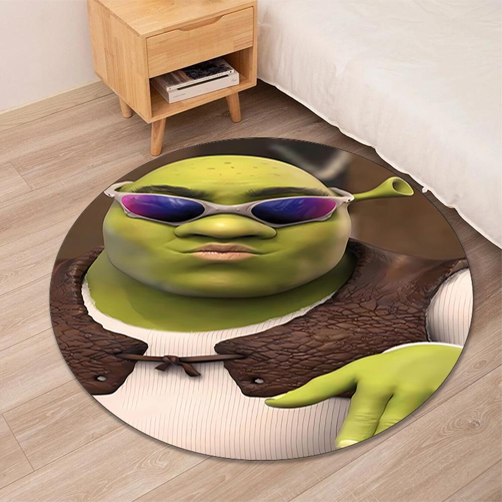 Runder Shrek-Teppich Teppich Stuhlteppich Teppich für Wohnbereiche Eingangsbereich Fußmatten, für Bürostuhl Wohnzimmer Schlafzimmer Küchenraum.