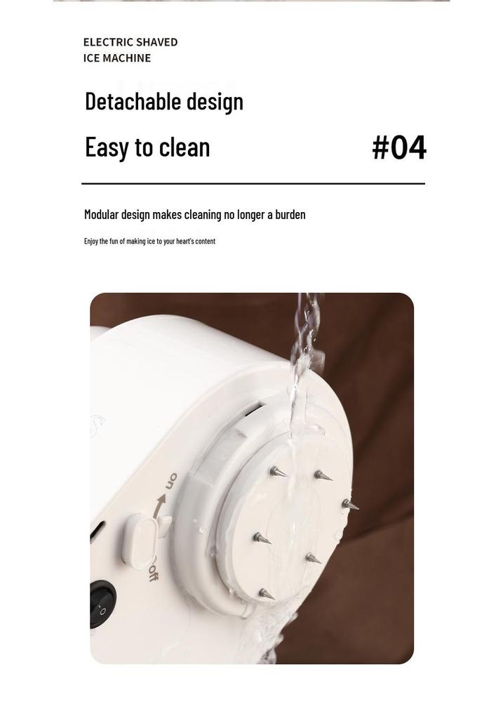 Wireless Automatic Electric Ice Shaver for Home, Milk Tea, Cold Drinks, and Snow Ice
