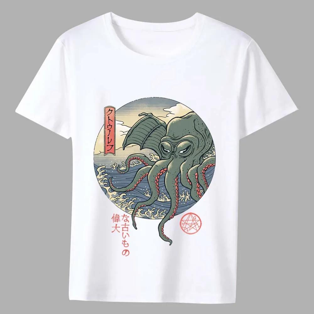 

Мужские футболки с принтом Мода Уличный стиль Серия с волновым узором Футболка Летняя Харадзюку Белый Мужской Короткий рукав Топы Одежда XXXXXL белый