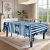 Blue White Ocean Topic Rectangle Table Cloth for Table Decor Kitchen Dining Waterproof Reusable Tablecloth for Table Dining Room