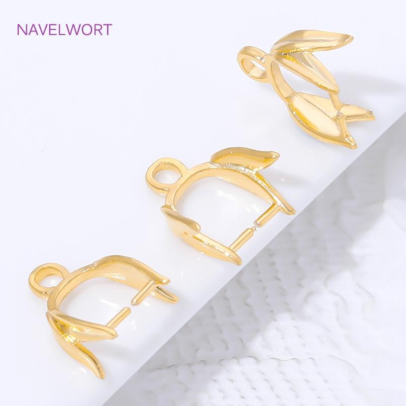 5/10Pcs Brass Pendant Clip Clasp 18K Gold Plated Pendant Pinch Bail For Necklace Making Accessories,DIY Jewelry Materials