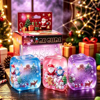 Cube Holiday Themed Squishy Toy Christmas Halloween Slow Rebound Maltose Fidget Cube TPR Soft Stress Relief Sensory Toy Gift For Party Daily Use