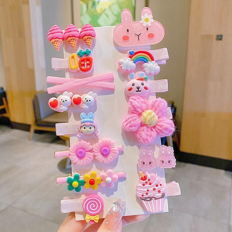 14 Pcs Hairpin Girl Children's Cute Clip Headdress Hairpin New Girl Hair Accessories Bangs Side Clip