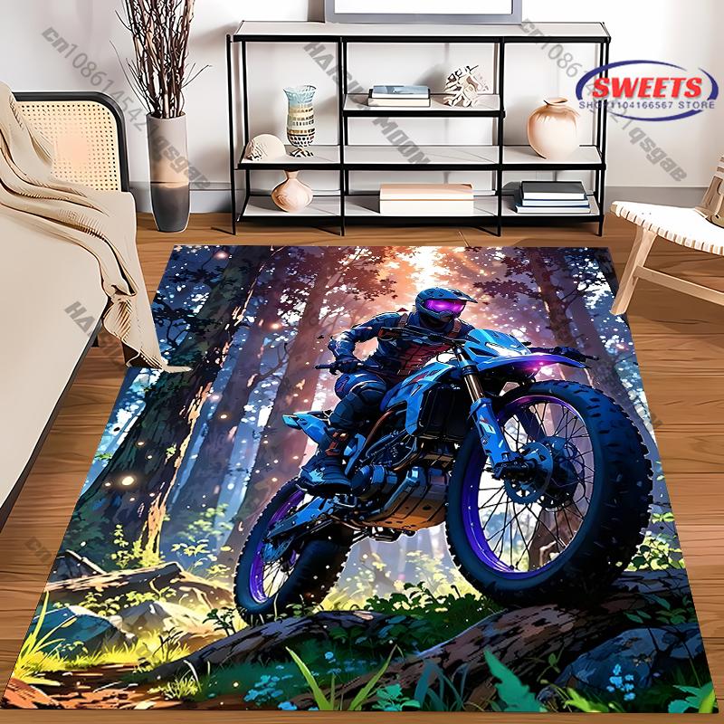 Motocross-Themed Rug for Active Spaces carpet for home sofa bedroom, gift