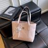 European American Style Faux Leather Tote Bag for Women, Elegant Embossed Large Capacity Shoulder Handbag, Casual Commute Work Bag KTB