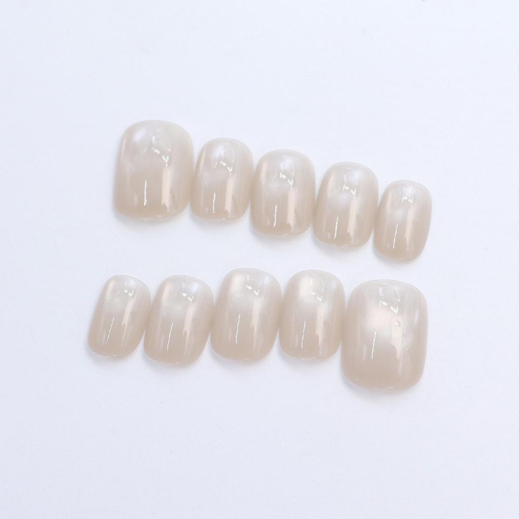 Sheer Eye Press Nails, Short Pre-Made Nail Tips for Women