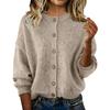 Women's Fashionable Casual Knitted Top Solid-Colour Long-Sleeved Cardigan Jacket