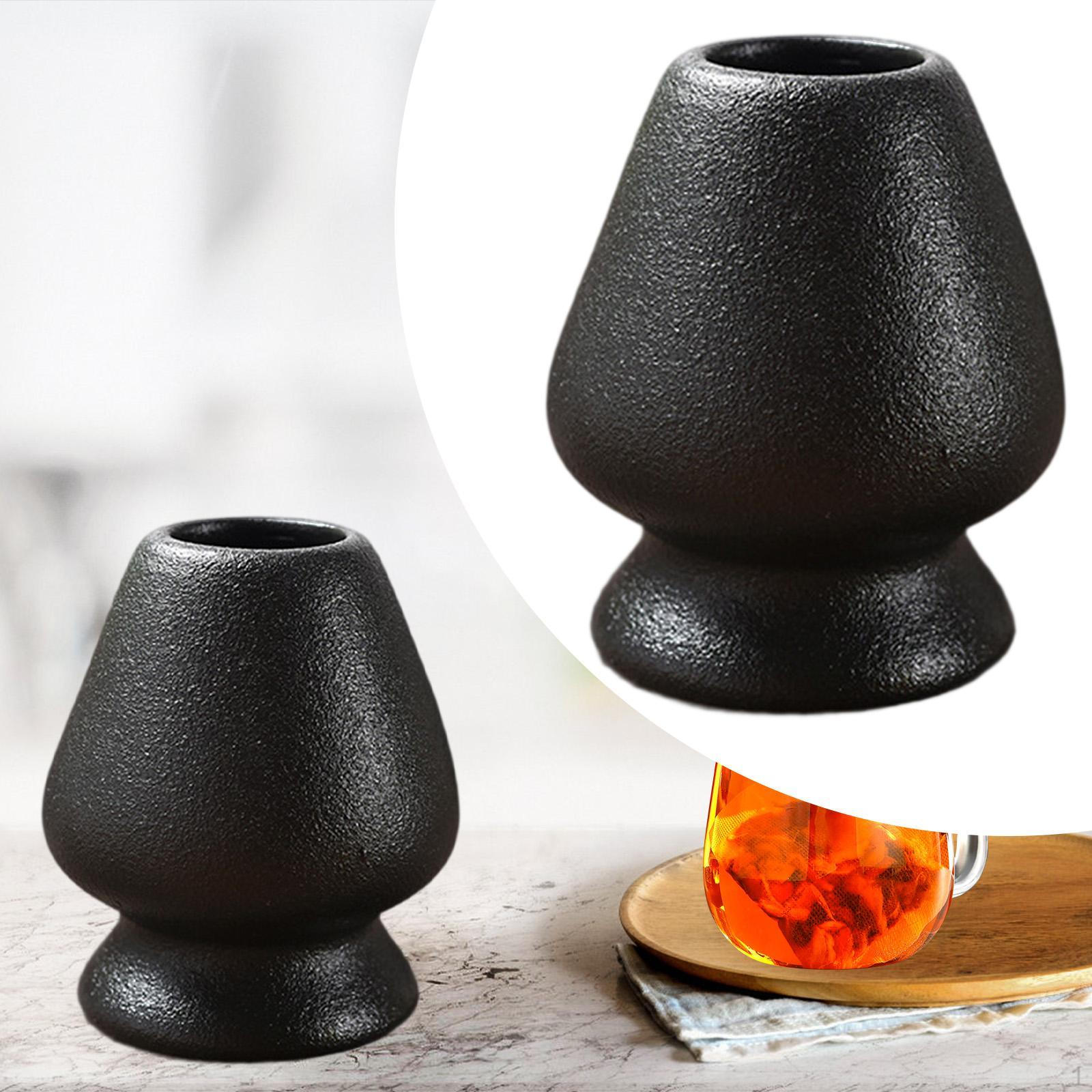 Подставка Часен Керамический держатель Украшение Портативный Инструмент Для Церемониального Приготовления Чайной Традиции Японский чёрный