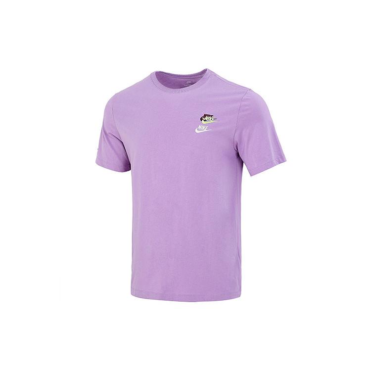 Nike T Shirts Men's Purple Crew Neck Moderate Straight Fit DJ1569-589