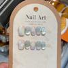 10Pcs French Handmade White Flower Press On Nails Full Cover Fake Nail Tips Stick On False Nails