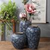 Chinese-style Retro Blue and White Porcelain Ceramic Vase Handmade Porcelain Vase Home Decoration Accessories Flowerpot