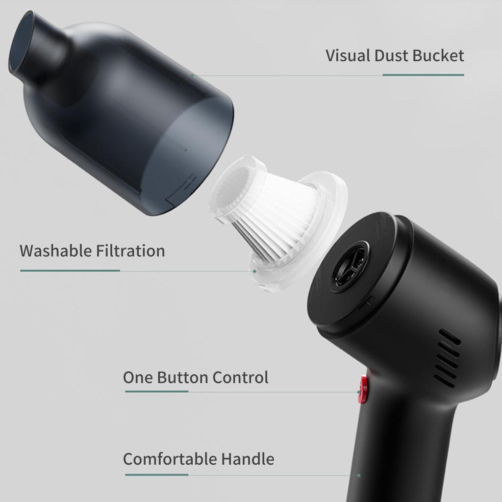 6000Pa Car Vacuum Cleaner Portable Mini Handheld Car Vehicle Vacuum Cleaner Cordless Vacuum Cleaner Powerful Suction 40mins for Pet Hair Gravel Clean
