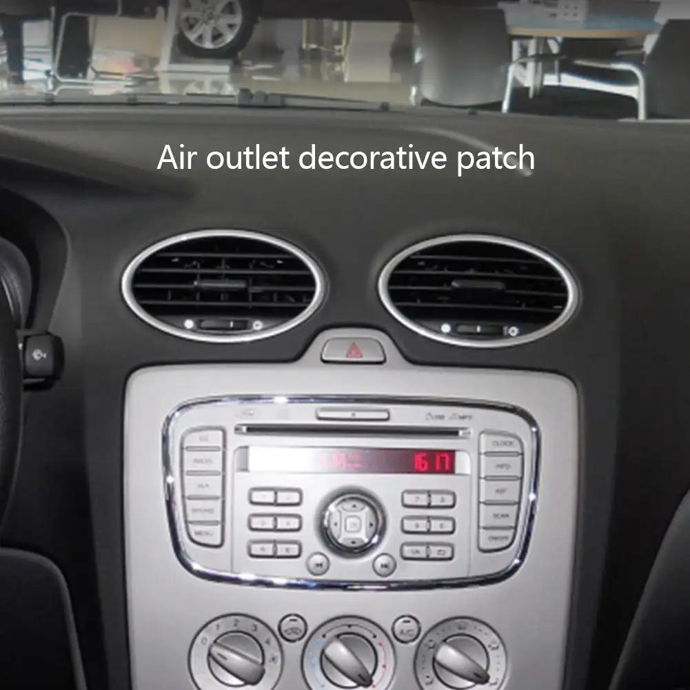 1PC/4Pcs Car Air Conditioning Trim Outlet Decoration Circle Ring Sticker For Ford Focus 2 MK2 2005-2013 Auto Accessories