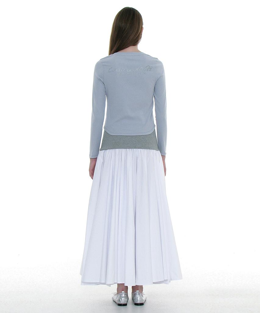 Partimento Woman Voluminous Flare Maxi Skirt_White