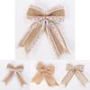 Festive Christmas Bow With Raw Linen Material Handmade Holiday Tree Decor