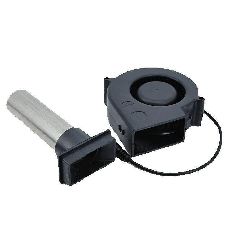 12V Dc 7530 Blower Turbo Cooling Fan with Adjustable Speed Power Controller Barbecue Air Blower Picnic Grill Wood Stove Cooking
