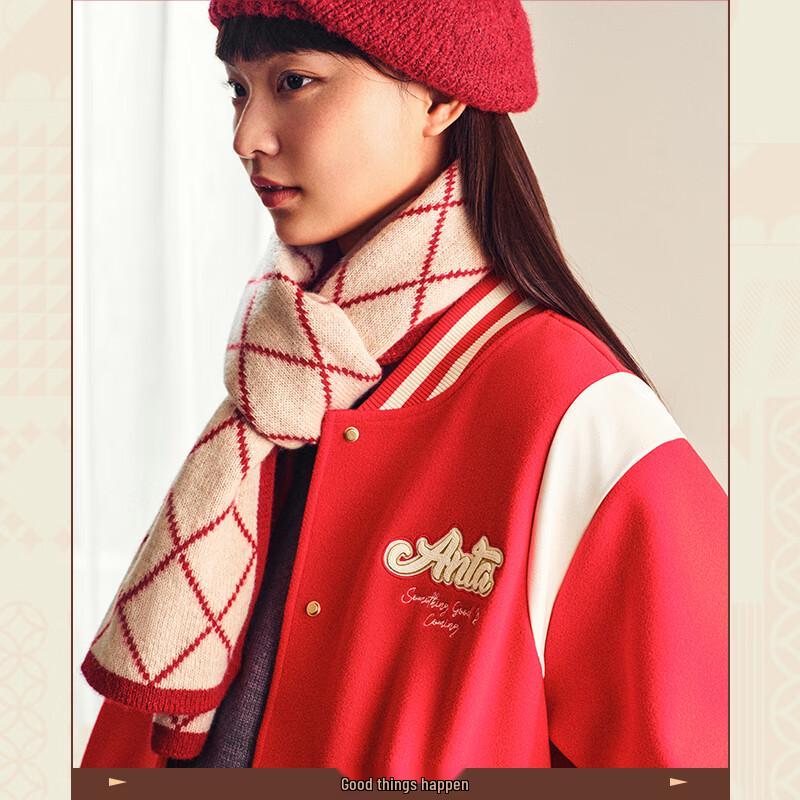 Anta Women s  Good Fortune  Red Baseball Jacket 165/M