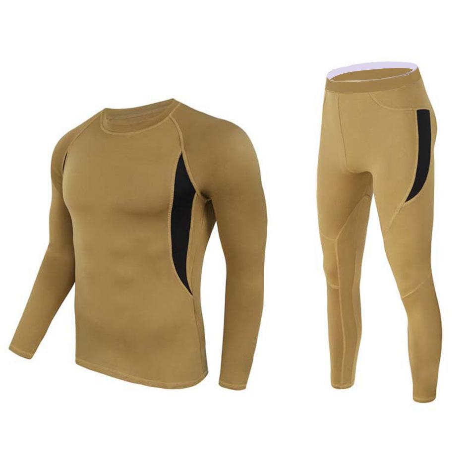 Men's Fleece Thermal Underwear Suit Quick-drying Underwear Cycling Fitness Outdoor Sports Suit