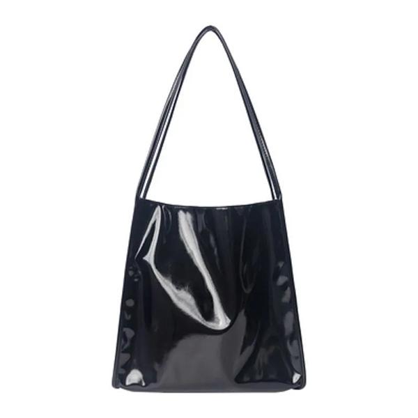WTEMPO Solid Color Luxury Patent Leather Tote Bags Female Large Capacity Shoulder Bag Advanced Lady Top-handle Bag Shopping Bag Undearm Bag