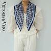 VICTORIA&VERA 99% Mulberry Silk Printed Square Scarf