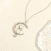 Zircon Crescent Moon Necklace Copper Gold Plated Link Chain Neck Chain  Party Favors