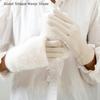 Thickened Suede Gloves For Women Cold Weather Winter Warm Gloves With Rabbit Faux Fur Can Detachable Thermal Lining Party Gloves