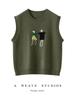 Women's Lace Knit Cashmere Vest: Autumn/Winter Collection - Round Neck, Sleeveless, Loose Fit.