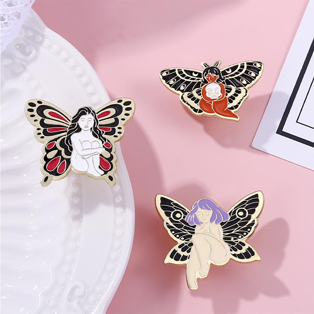 Original Design Butterfly Girl Brooch Versatile Alloy Pin Ideal For Fashion Lovers And Collectors