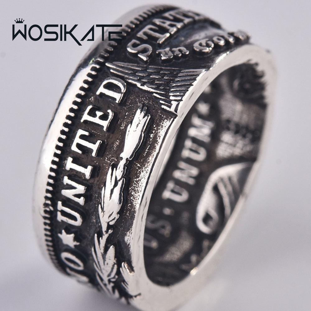 WOSIKATE Vintage CopperPlated Ring For Men Creative Thai CopperRing Fashion Jewellery Index Finger Ring