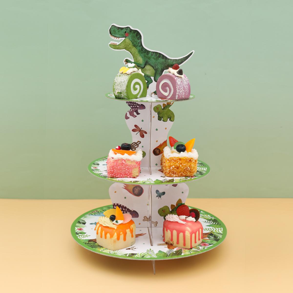 

Jungle Cartoon Dinosaur Cake Stand Dinosaur Birthday Party Decorations Kids Baby Shower Wild One 1st Birthday Safari Party Decor