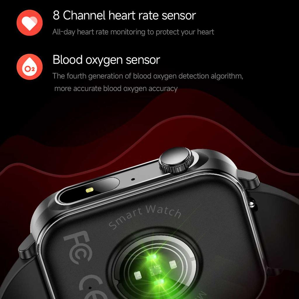 LUCKY START Type-C Fast Charging Smart Watch Men Women Health Manager Bluetooth Call LED Flashlight Waterproof Sport Fitness Smartwatch