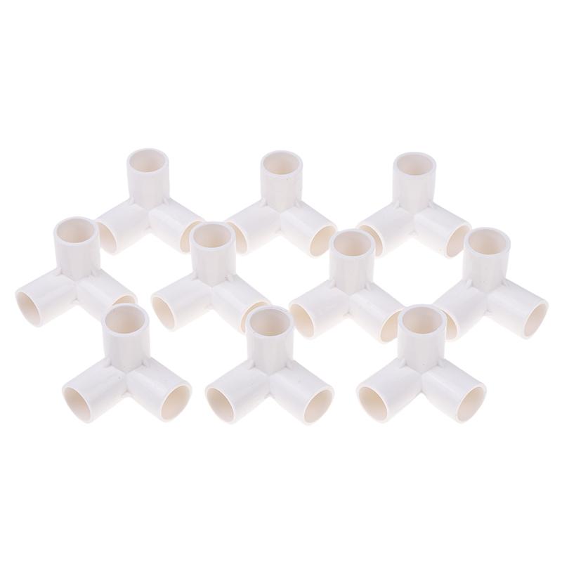 10Pcs Pvc Elbow 3 Way Pipe Fittings Pvc Garden Right Angle Tee Corner Joint Tent Feet Corner Center Connector