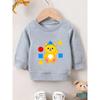 European Sizes Cartoon Yellow Bear Print, 0-3 Years Kids' Comfortable Soft Versatile  Thin Kids' Crewneck Sweatshirt