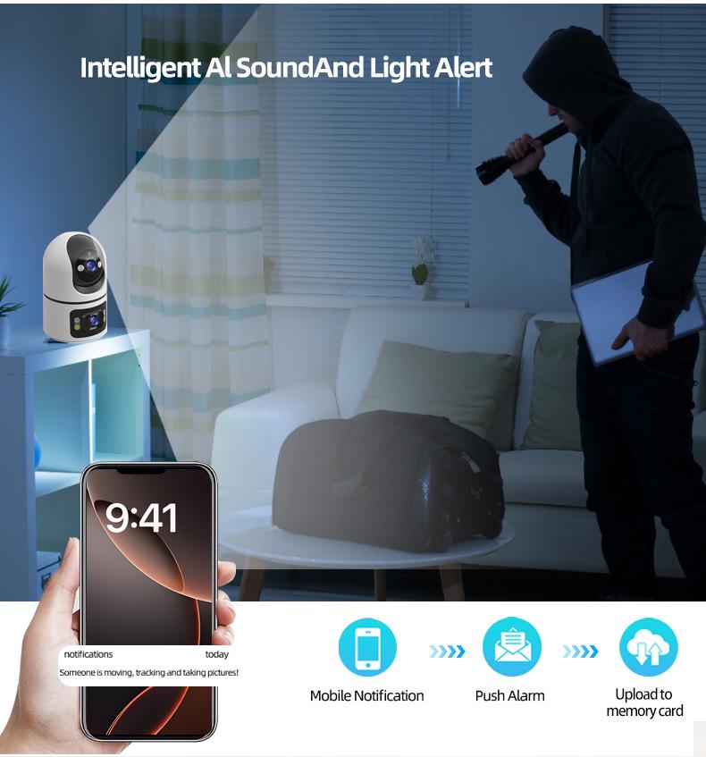 5G Dual-Band HD Wireless Indoor Smart Camera with Full-Color and 4G Network Monitoring